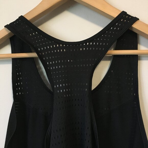 Athletic Works Black Womens Two Fabric Mesh Dri More Tech Racerback Tank Top - Picture 5 of 13